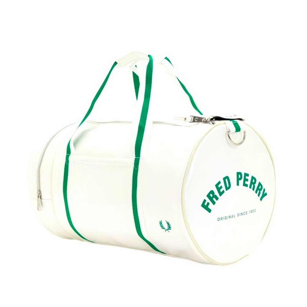 Fred Perry Vintage White  Barrel Bag